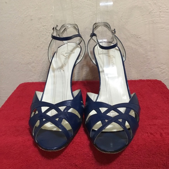 Garolini Women Sz 9M Blue Leather Sexy Sandals EUC - Picture 2 of 8